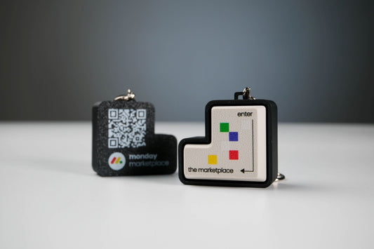 Custom Clicky Fidget Keychains for Developer Conferences — monday.com x Goblintechkeys - Goblintechkeys