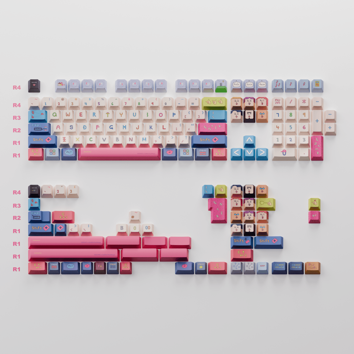 HEEHEE 168 keys Keycaps Set (Collabs) - Goblintechkeys