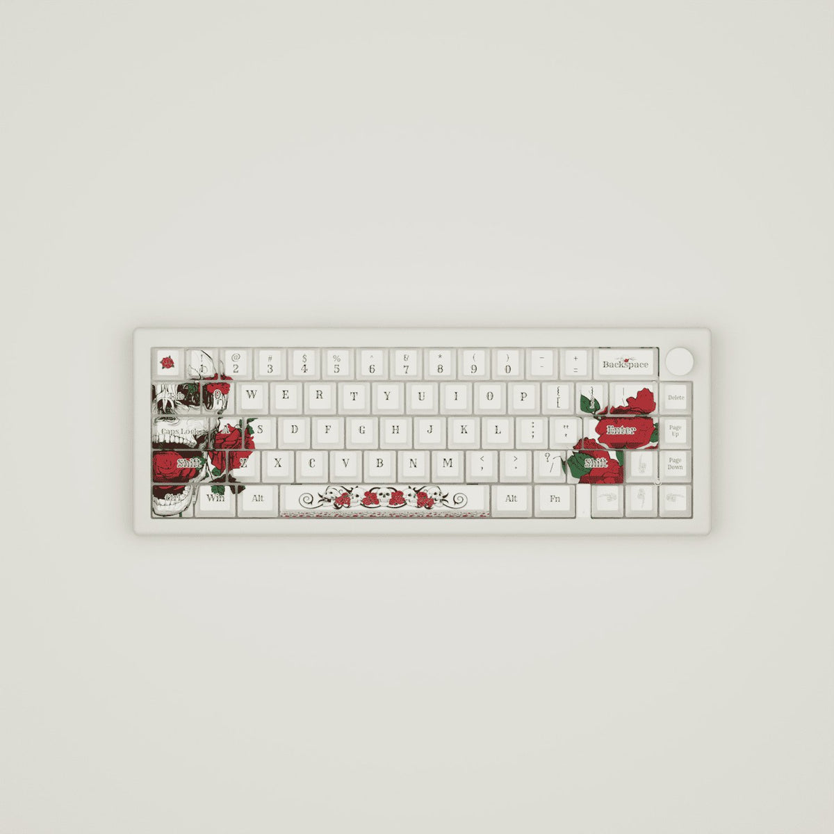 Skull & Roses Design Keycaps and Mechanical Keyboard - Goblintechkeys