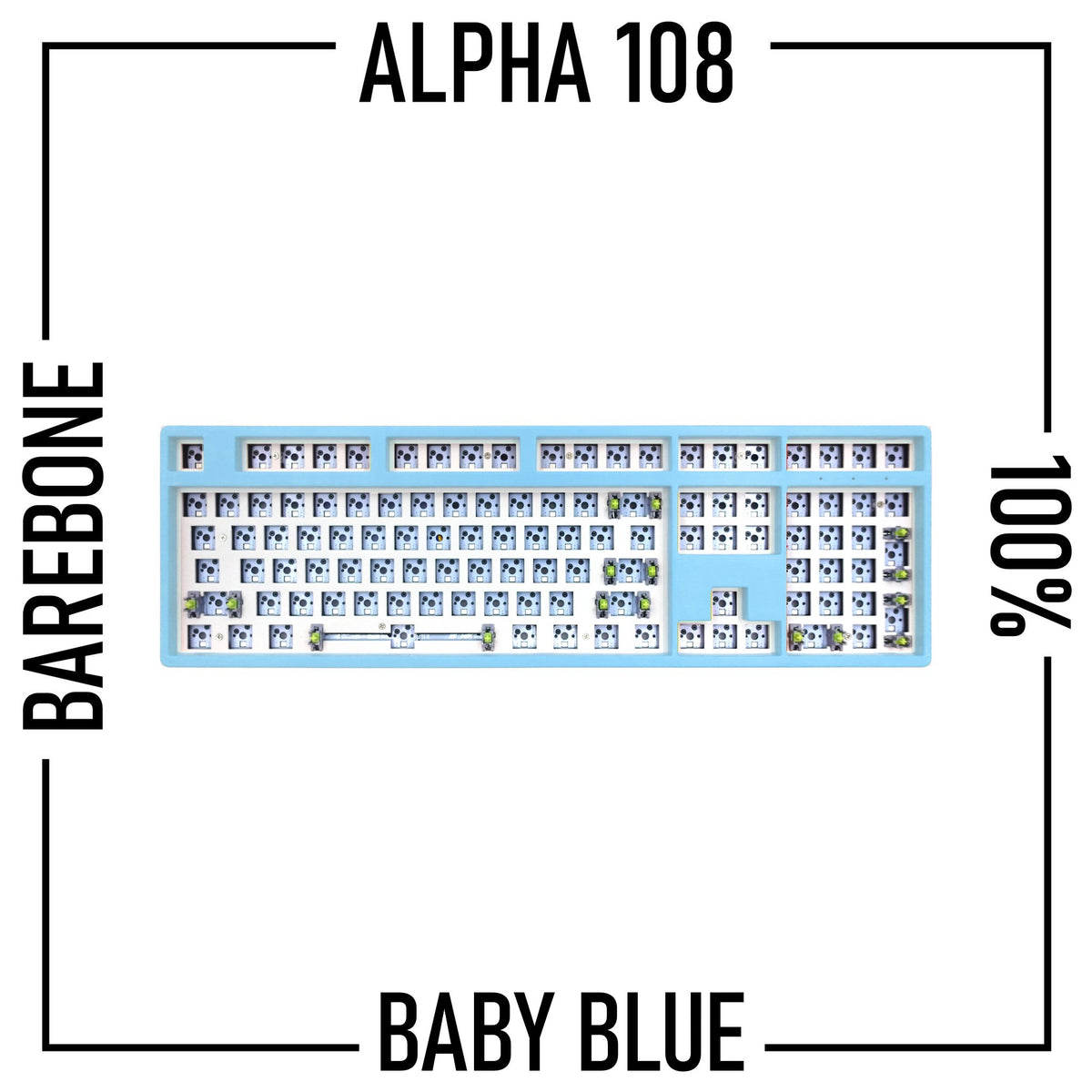 Alpha 108 - 100% Wireless Mechanical Keyboard Barebone Kit - Goblintechkeys