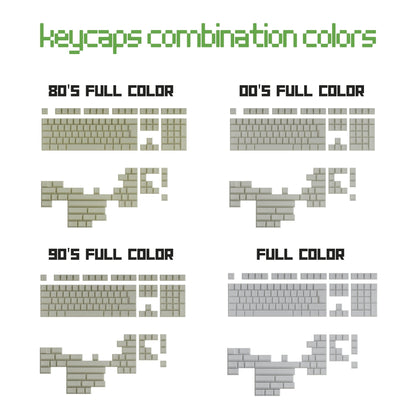 French BEPO Classic Vintage Keycaps Set | Retro Keycaps - Goblintechkeys