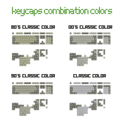 French BEPO Classic Vintage Keycaps Set | Retro Keycaps - Goblintechkeys