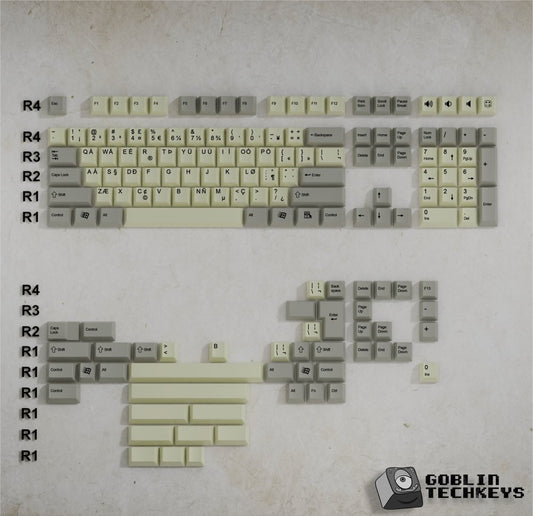 US-International Classic Vintage Keycaps Set | Retro Keycaps - Goblintechkeys